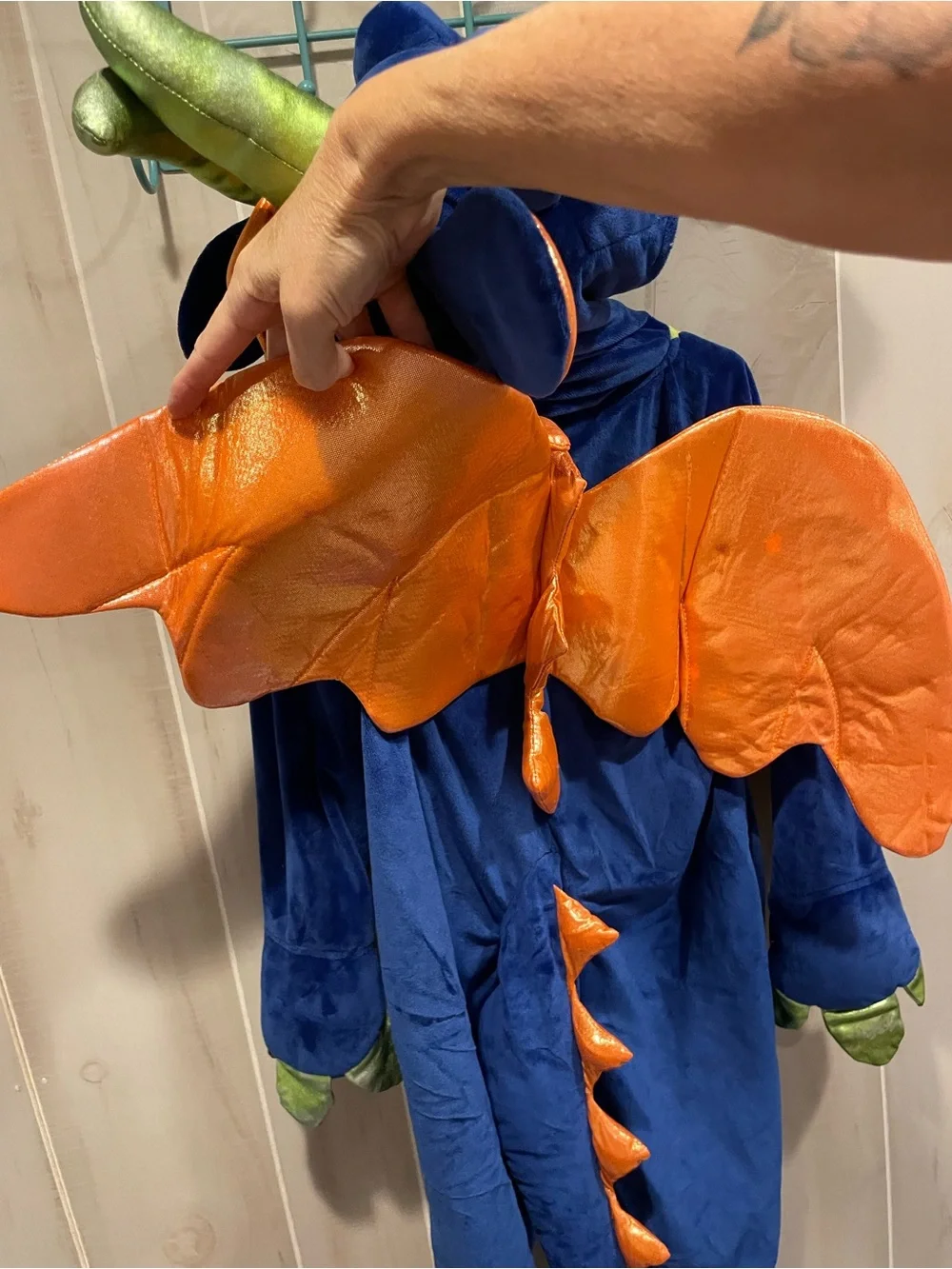 Cute kids 5t dragon plush halloween costume soft zip front